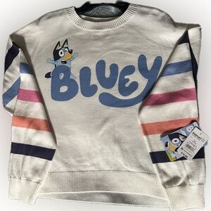 Bluey, Matching Set White and Blue Striped Sleeves